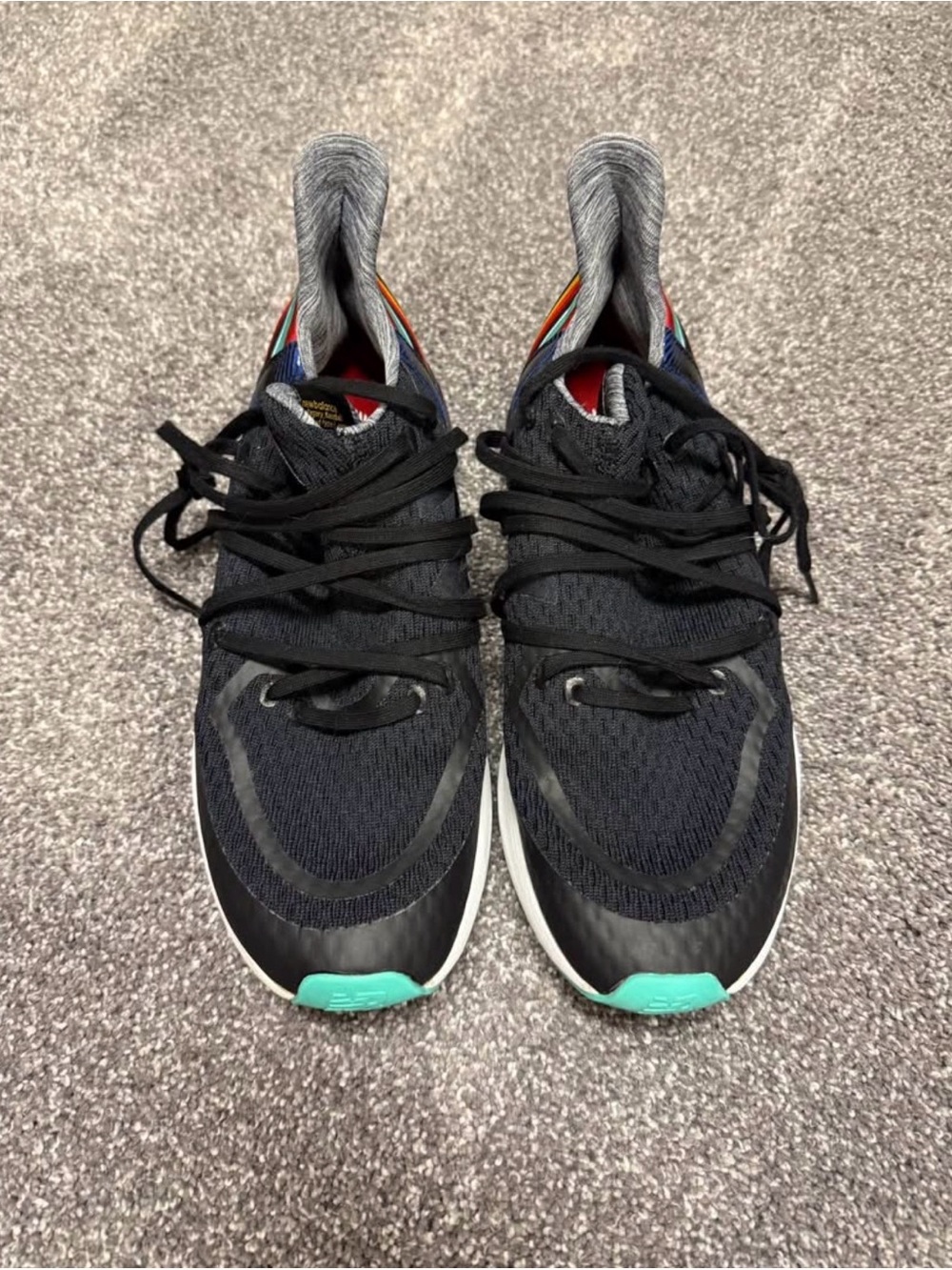 Black Athletic Sneakers with Multicolor Accents